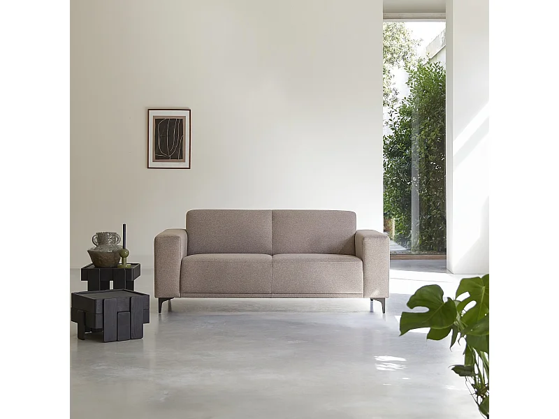 Canapé en tissu 2,5 places gris taupe Lars