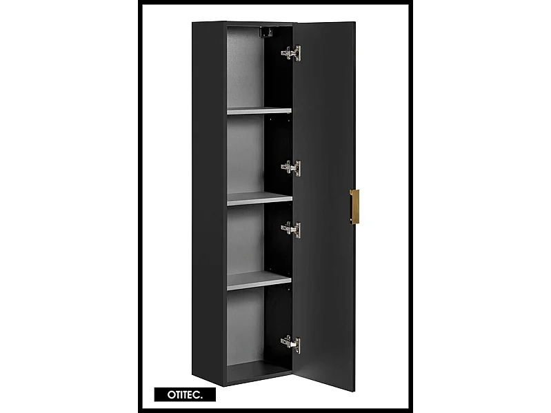 Colonne de salle de bain de 140 cm - Noir - 1 porte - LIVA BLACK