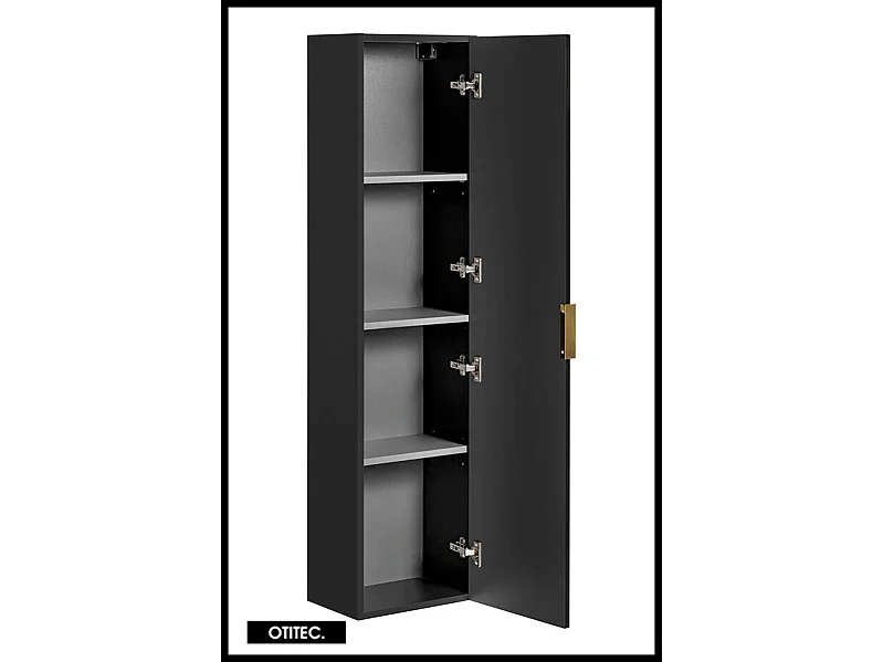 Colonne de salle de bain de 140 cm - Noir - 1 porte - LIVA BLACK