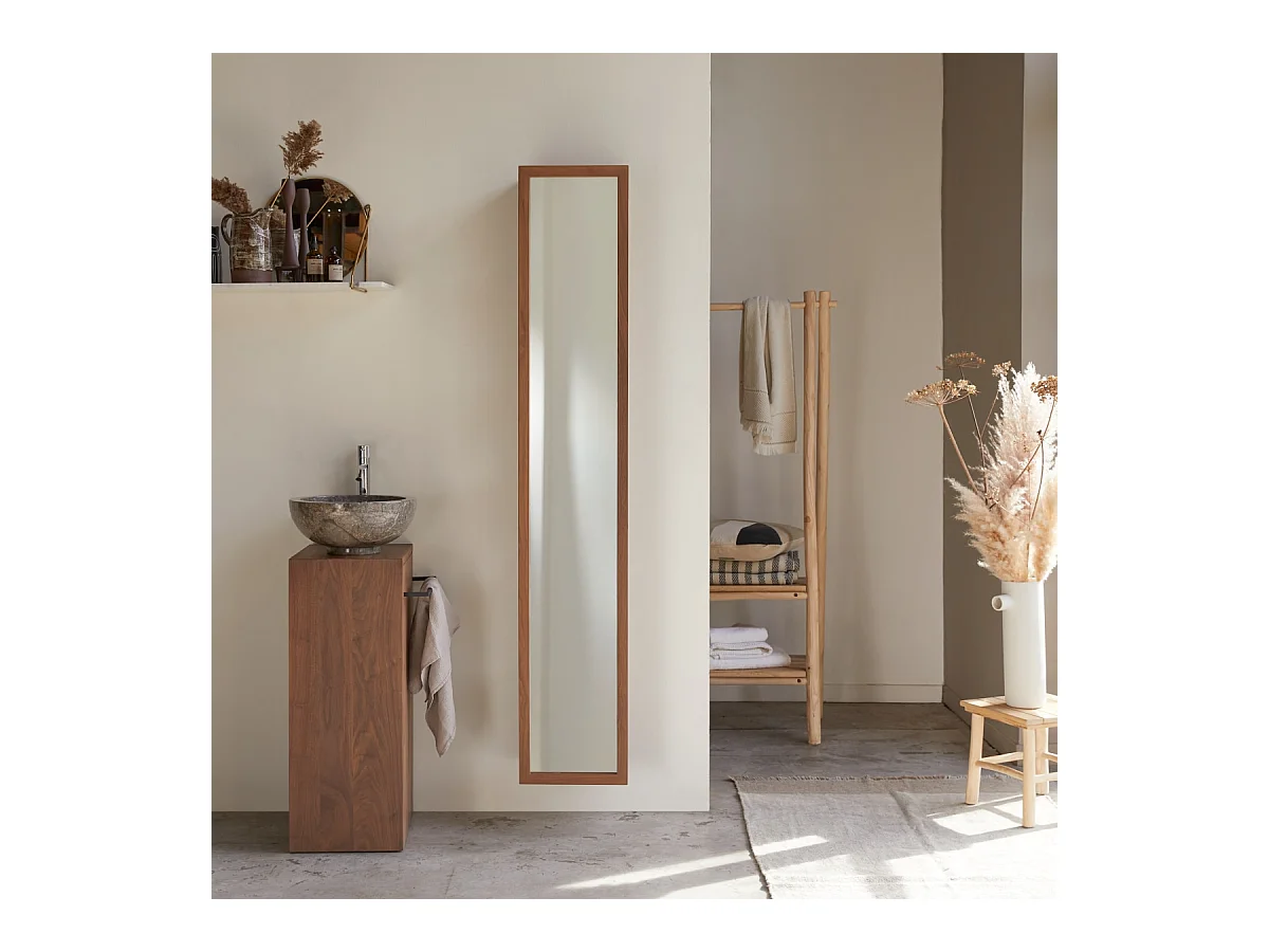 Colonna a specchio in legno di noce 30 Twig