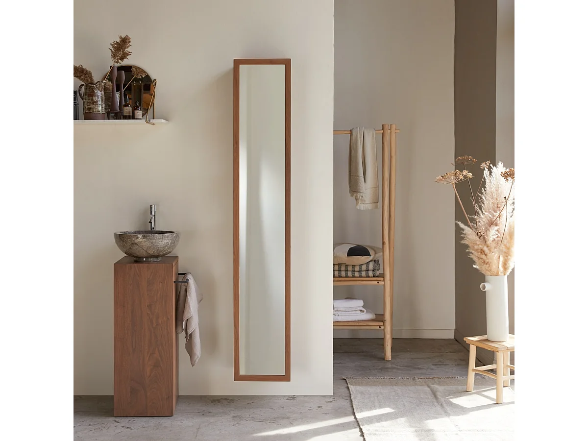Colonne miroir droite en bois de noyer 30 Twig