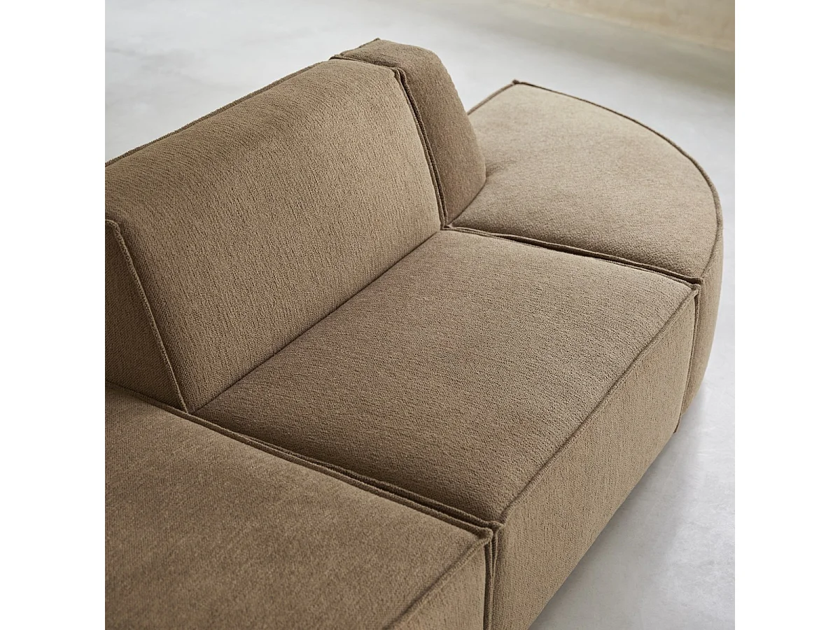 Seduta modulabile Dario a 2 posti in tessuto cammello