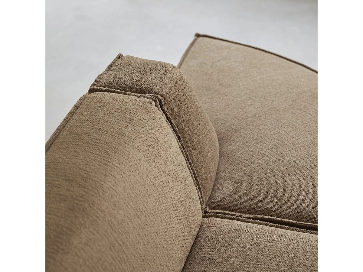 Seduta modulabile Dario a 2 posti in tessuto cammello