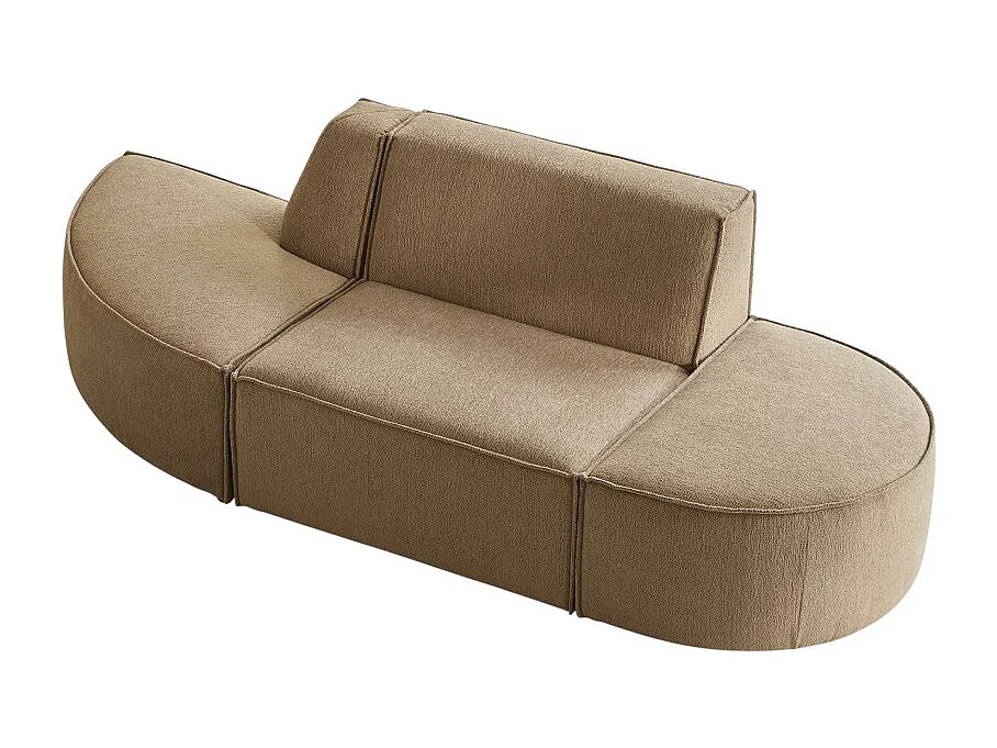 Seduta modulabile Dario a 2 posti in tessuto cammello