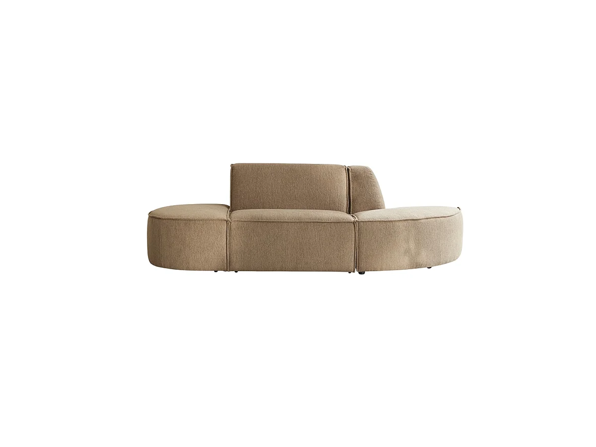 Banquette modulable Dario 2 places en tissu camel