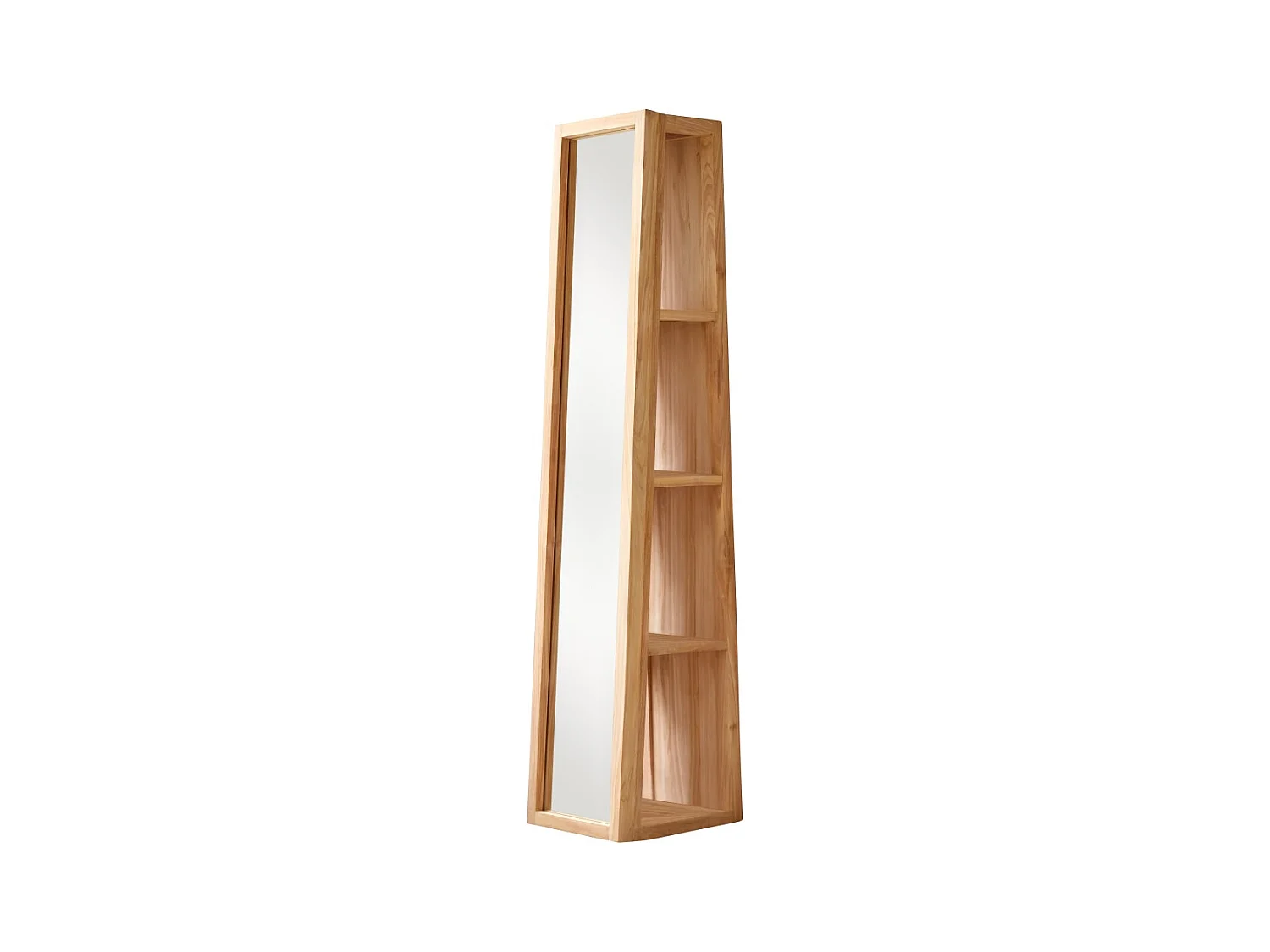 Colonne miroir oblique en bois de teck 30 Twig