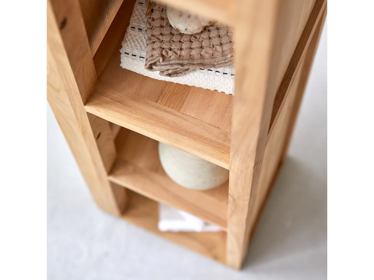 Spiegel Spiegelschrank Hochschrank Standregal Spiegel massives Teak Badezimmer