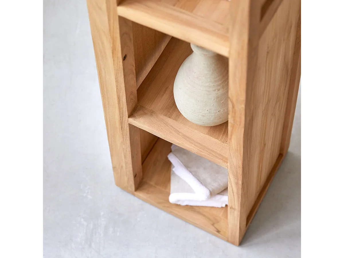 Spiegel Spiegelschrank Hochschrank Standregal Spiegel massives Teak Badezimmer