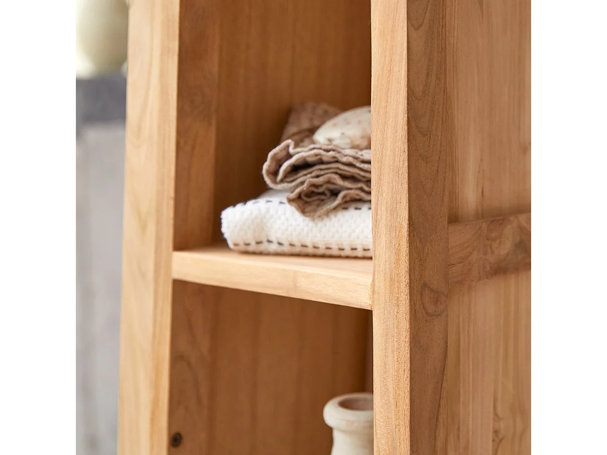 Spiegel Spiegelschrank Hochschrank Standregal Spiegel massives Teak Badezimmer