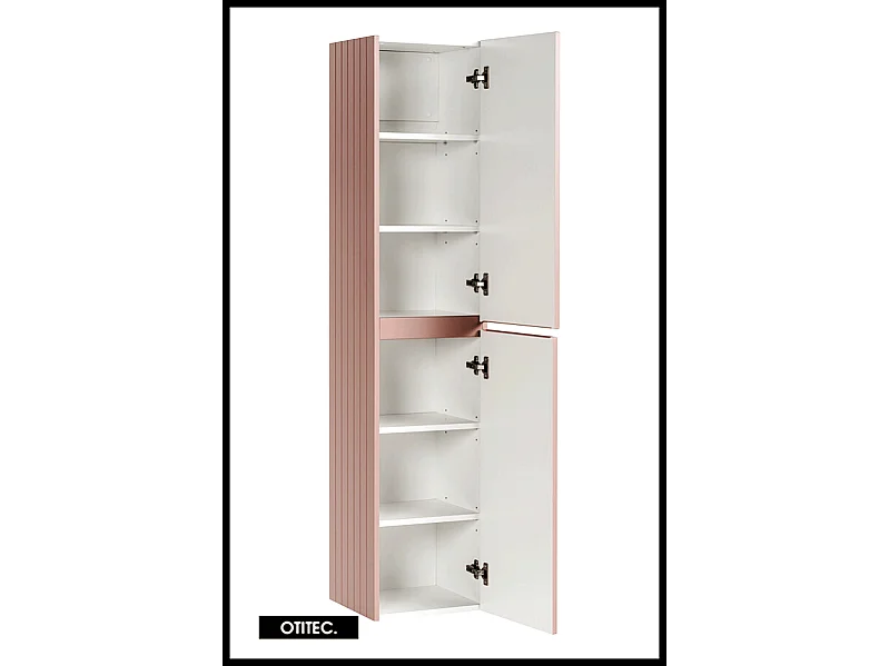 Colonne de salle de bain de 160 cm - Rose - 2 portes - MINO