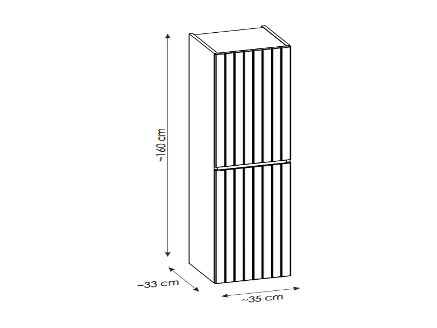 Colonne de salle de bain de 160 cm - Rose - 2 portes - MINO