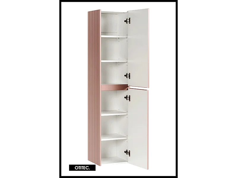 Colonne de salle de bain de 160 cm - Rose - 2 portes - MINO