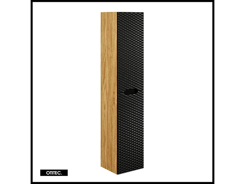 Colonne de salle de bain - 170 cm - Noir - 2 portes - SEA