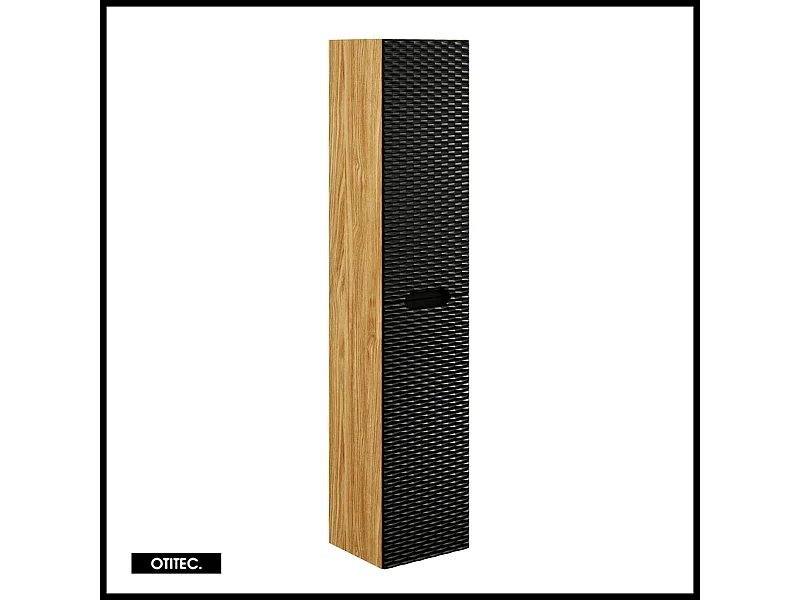 Colonne de salle de bain - 170 cm - Noir - 2 portes - SEA