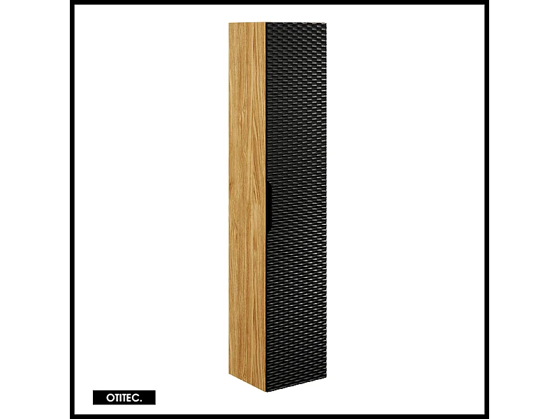 Colonne de salle de bain - 170 cm - Noir - 1 porte - SEA