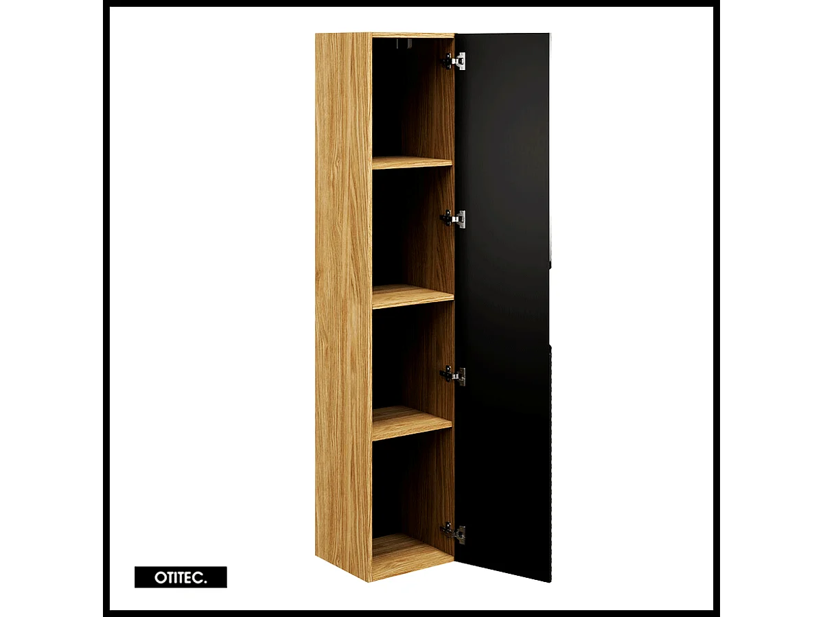 Colonne de salle de bain - 170 cm - Noir - 1 porte - SEA