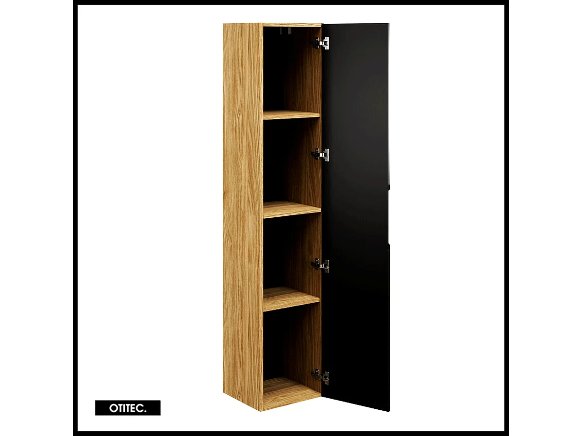 Colonne de salle de bain - 170 cm - Noir - 1 porte - SEA