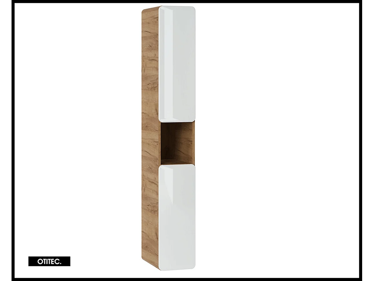 Colonne de salle de bain de 170 cm - Blanc - 2 portes - PASTI WHITE