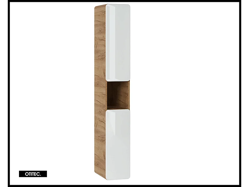 Colonne de salle de bain de 170 cm - Blanc - 2 portes - PASTI WHITE