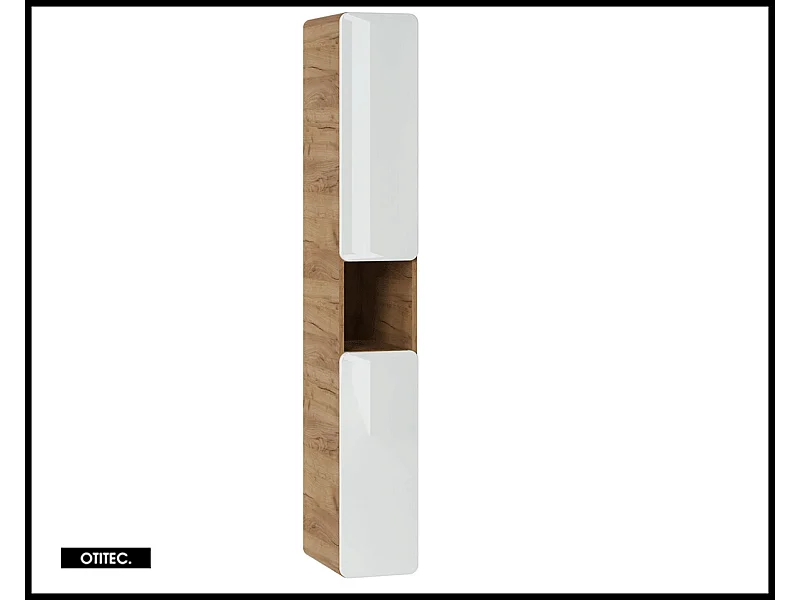 Colonne de salle de bain de 170 cm - Blanc - 2 portes - PASTI WHITE