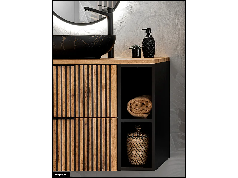 Cube de rangement - 20 x 57 cm - Noir - WOTANIA