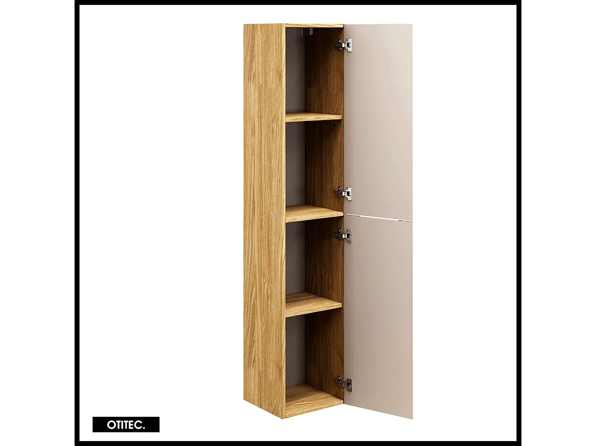 Colonne de salle de bain - 170 cm - Beige - 2 portes - SEA