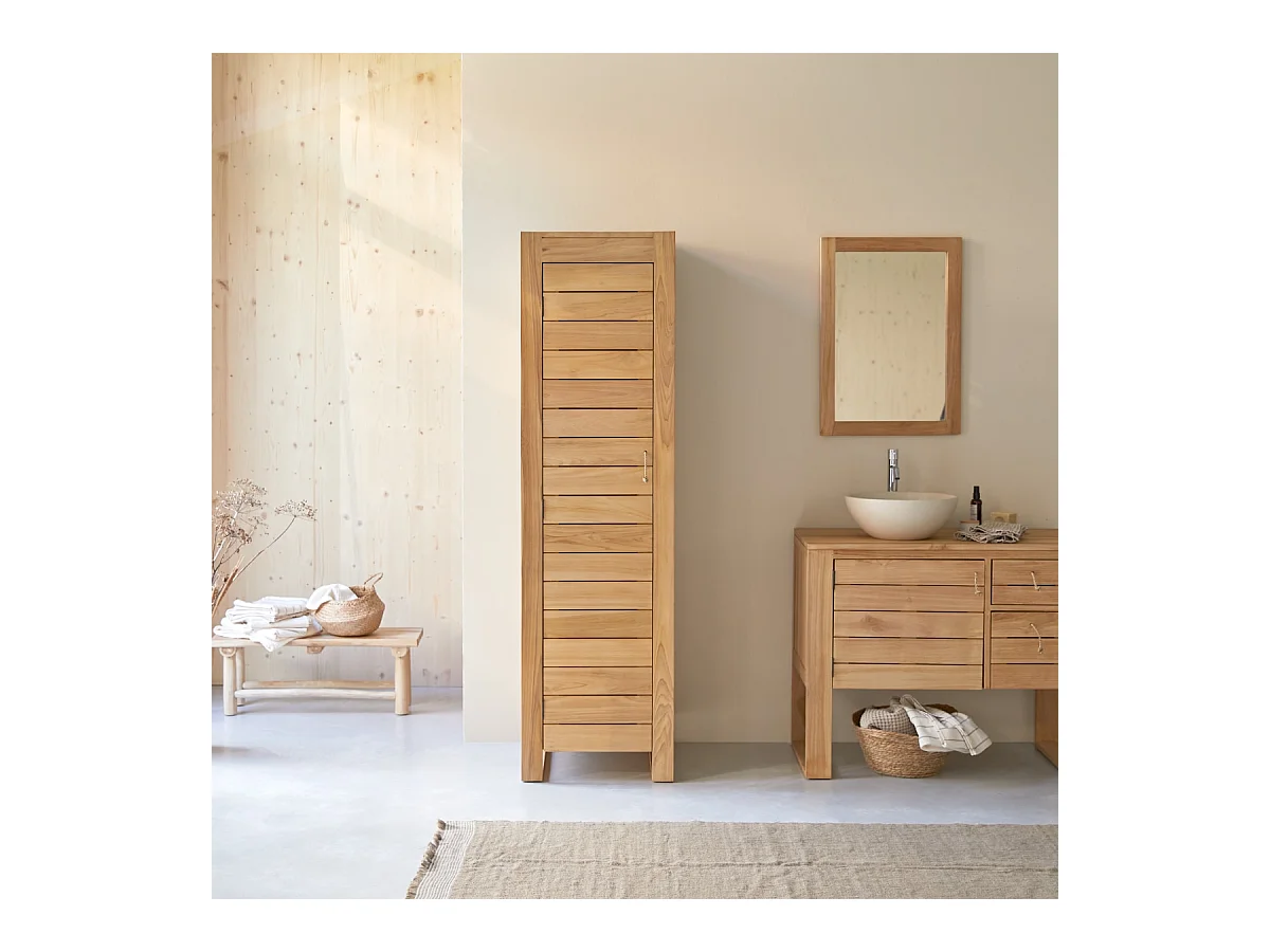Colonna da bagno in legno di teak 180 Minimalys
