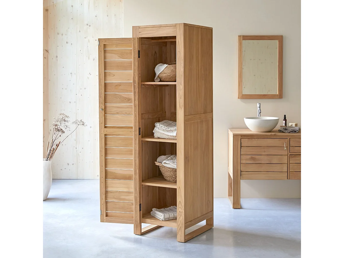 Colonna da bagno in legno di teak 180 Minimalys