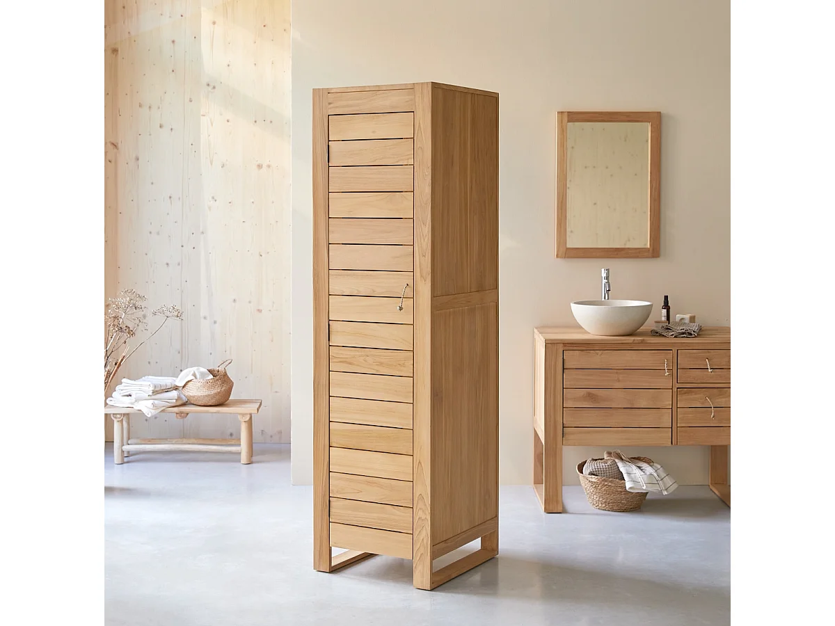 Colonna da bagno in legno di teak 180 Minimalys