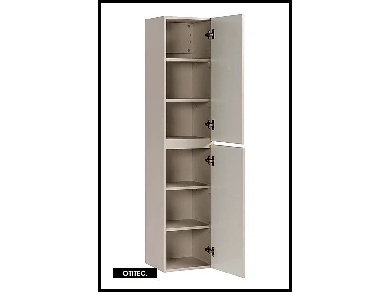 Colonne de salle de bain de 160 cm - Cachemire Mat - 2 portes - MINO