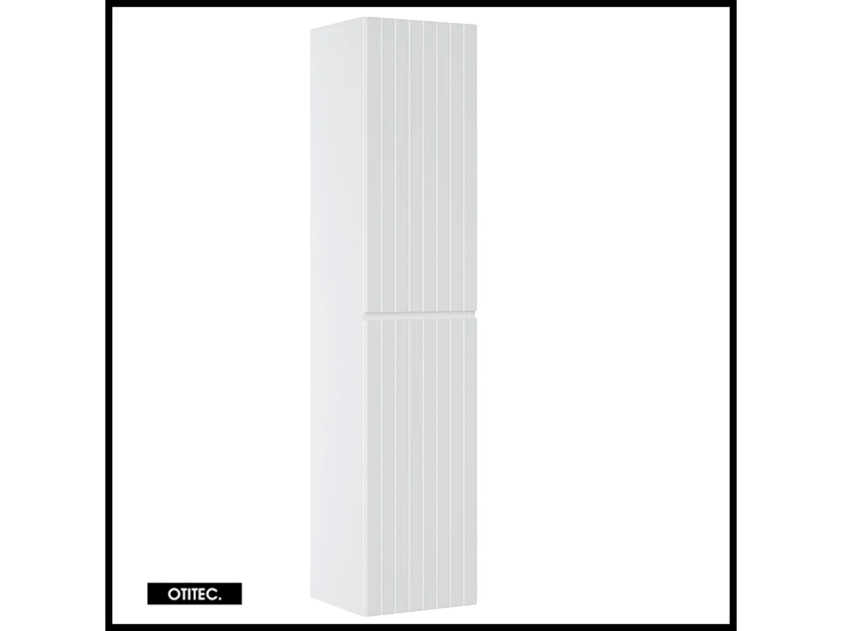 Colonne de salle de bain de 160 cm - Blanc - 2 portes - MINO