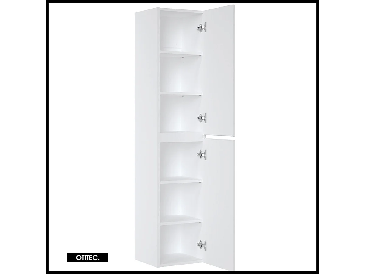 Colonne de salle de bain de 160 cm - Blanc - 2 portes - MINO