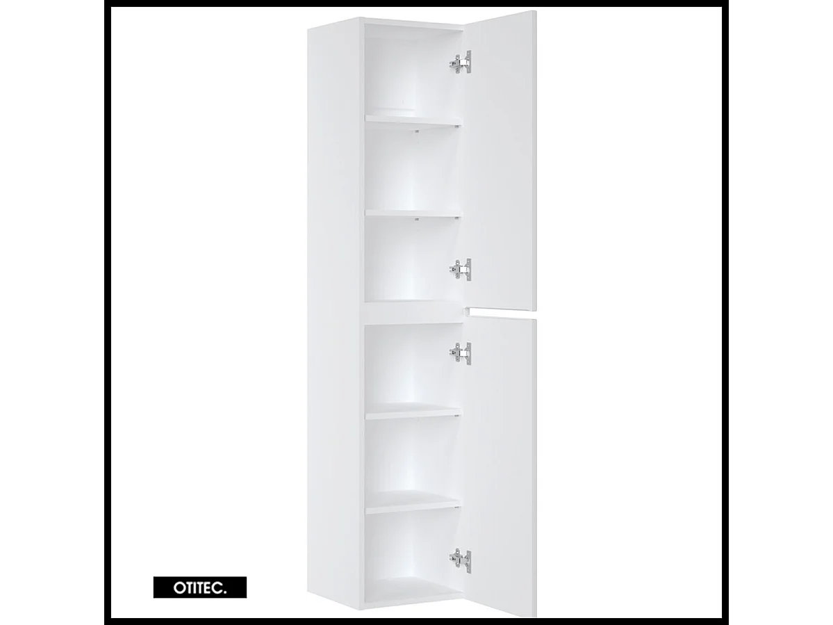 Colonne de salle de bain de 160 cm - Blanc - 2 portes - MINO