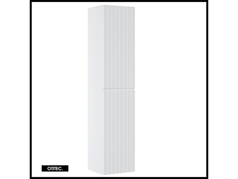 Colonne de salle de bain de 160 cm - Blanc - 2 portes - MINO