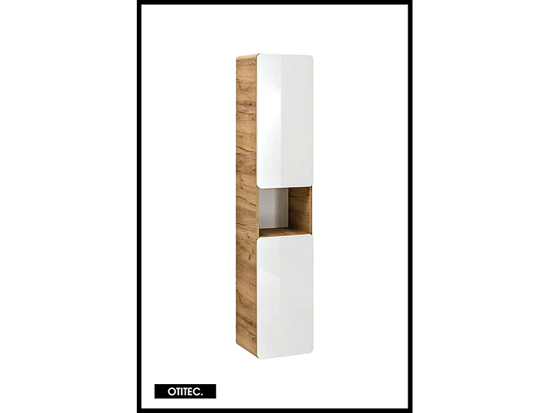 Colonne de salle de bain de 170 cm - Blanc - 2 portes - PASTI WHITE