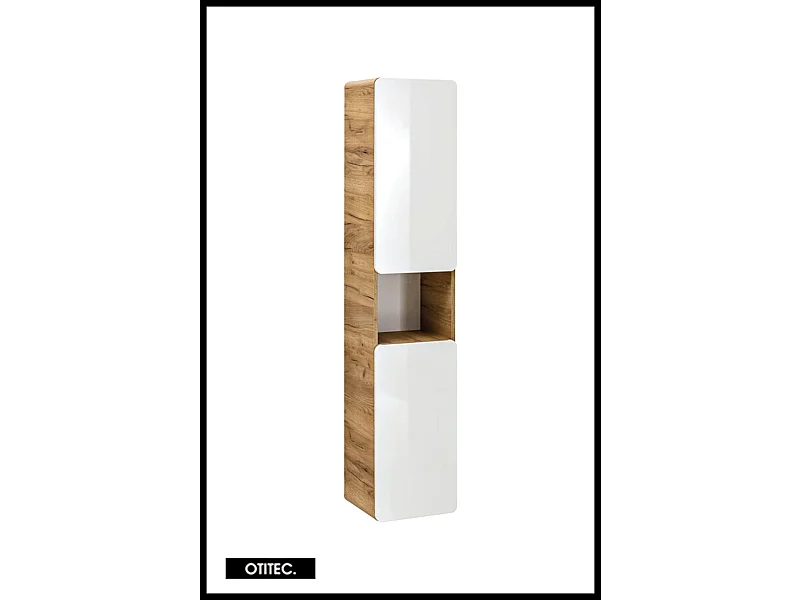 Colonne de salle de bain de 170 cm - Blanc - 2 portes - PASTI WHITE