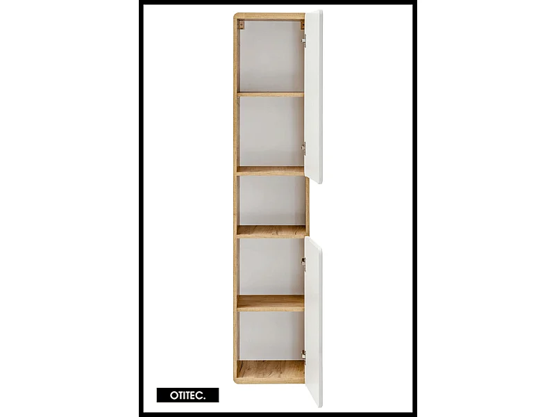 Colonne de salle de bain de 170 cm - Blanc - 2 portes - PASTI WHITE