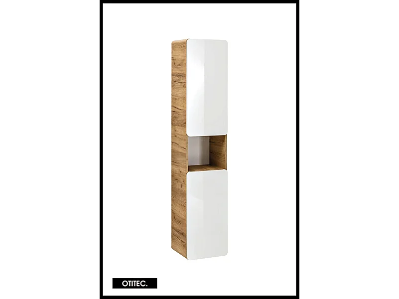 Colonne de salle de bain de 170 cm - Blanc - 2 portes - PASTI WHITE