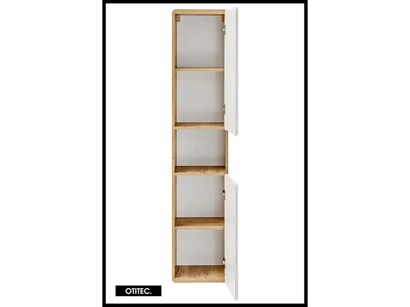 Colonne de salle de bain de 170 cm - Blanc - 2 portes - PASTI WHITE