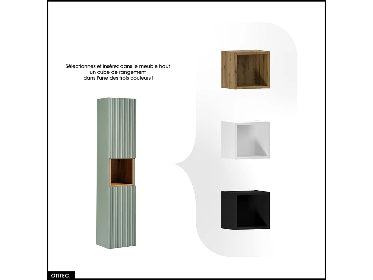 Colonne de salle de bain - 30 x 140 cm - 2 portes - ROSEAU