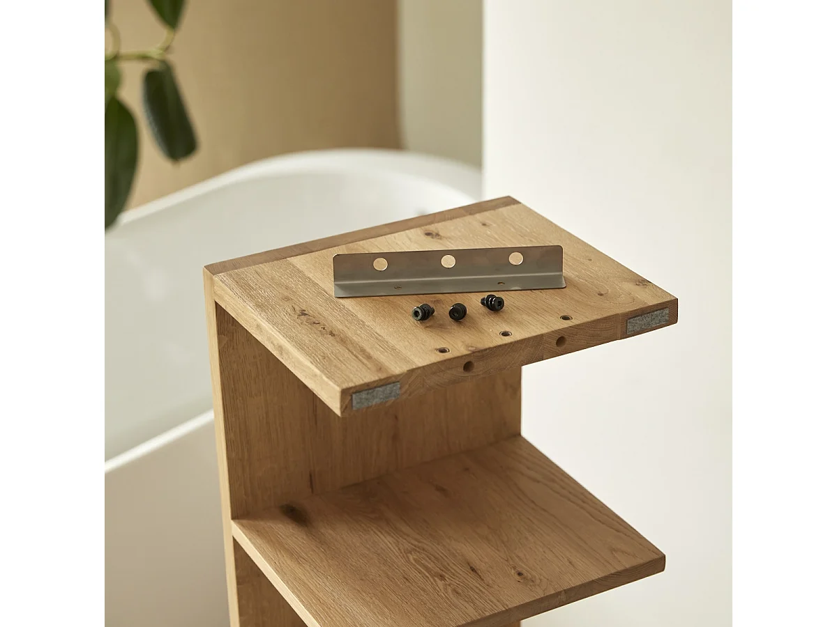 Hochschrank Badschrank Badezimmer Regal Eichenholz modernes Design