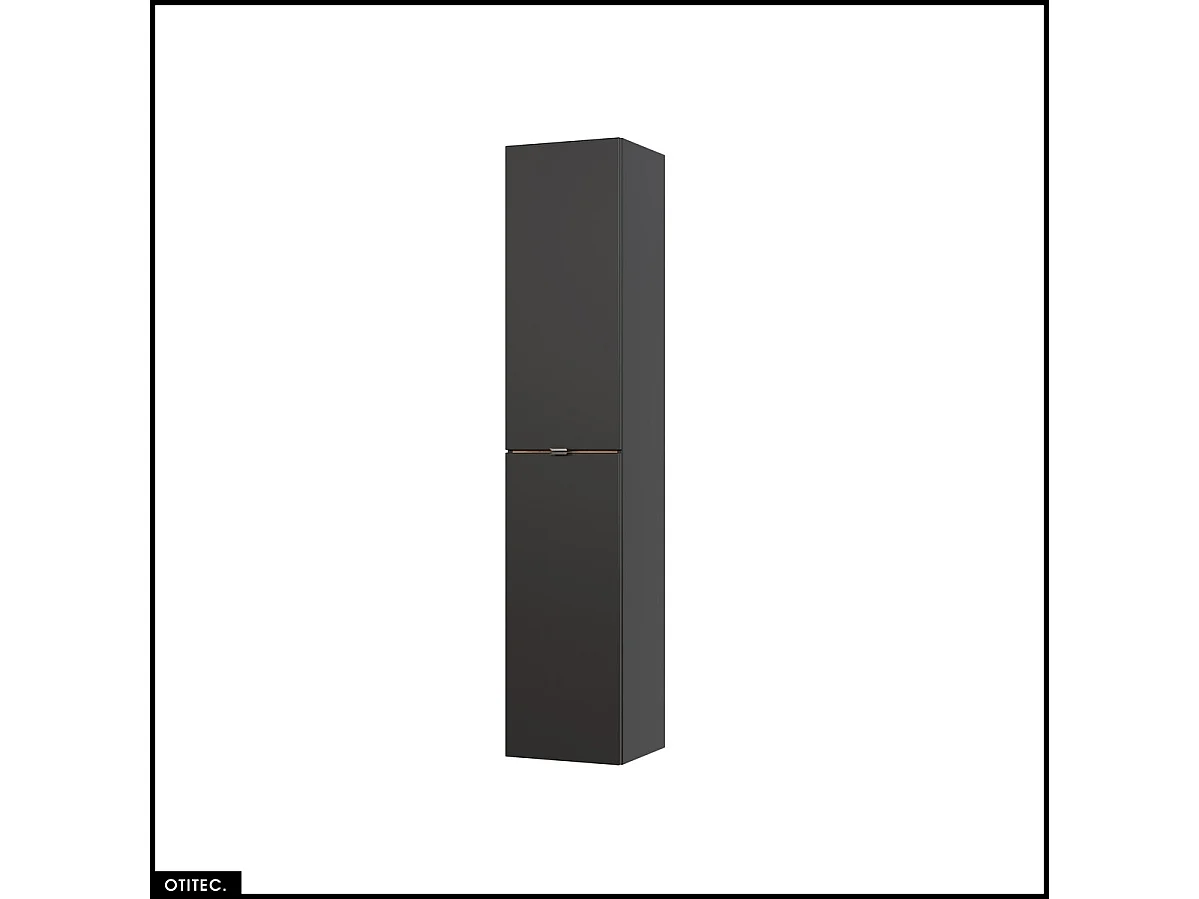 Colonne de salle de bain - 170 cm - Gris - 2 portes - LISOA