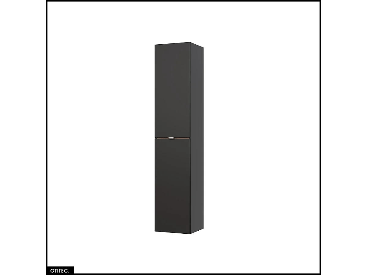 Colonne de salle de bain - 170 cm - Gris - 2 portes - LISOA