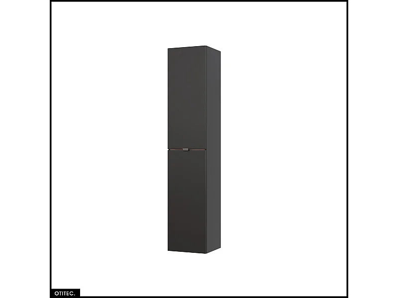 Colonne de salle de bain - 170 cm - Gris - 2 portes - LISOA