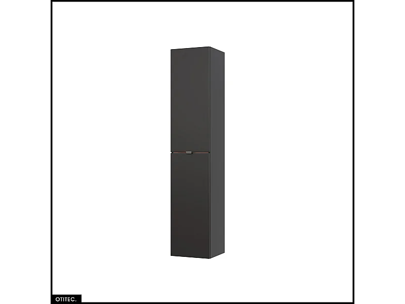 Colonne de salle de bain - 170 cm - Gris - 2 portes - LISOA