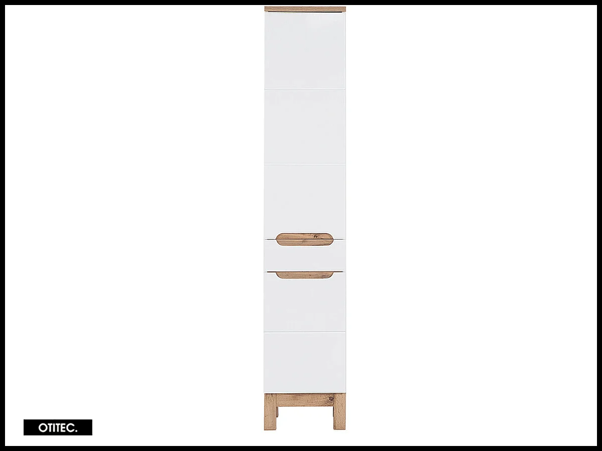 Colonne de salle de bain de 187 cm - Blanc - 2 portes et 1 tiroir - BALI