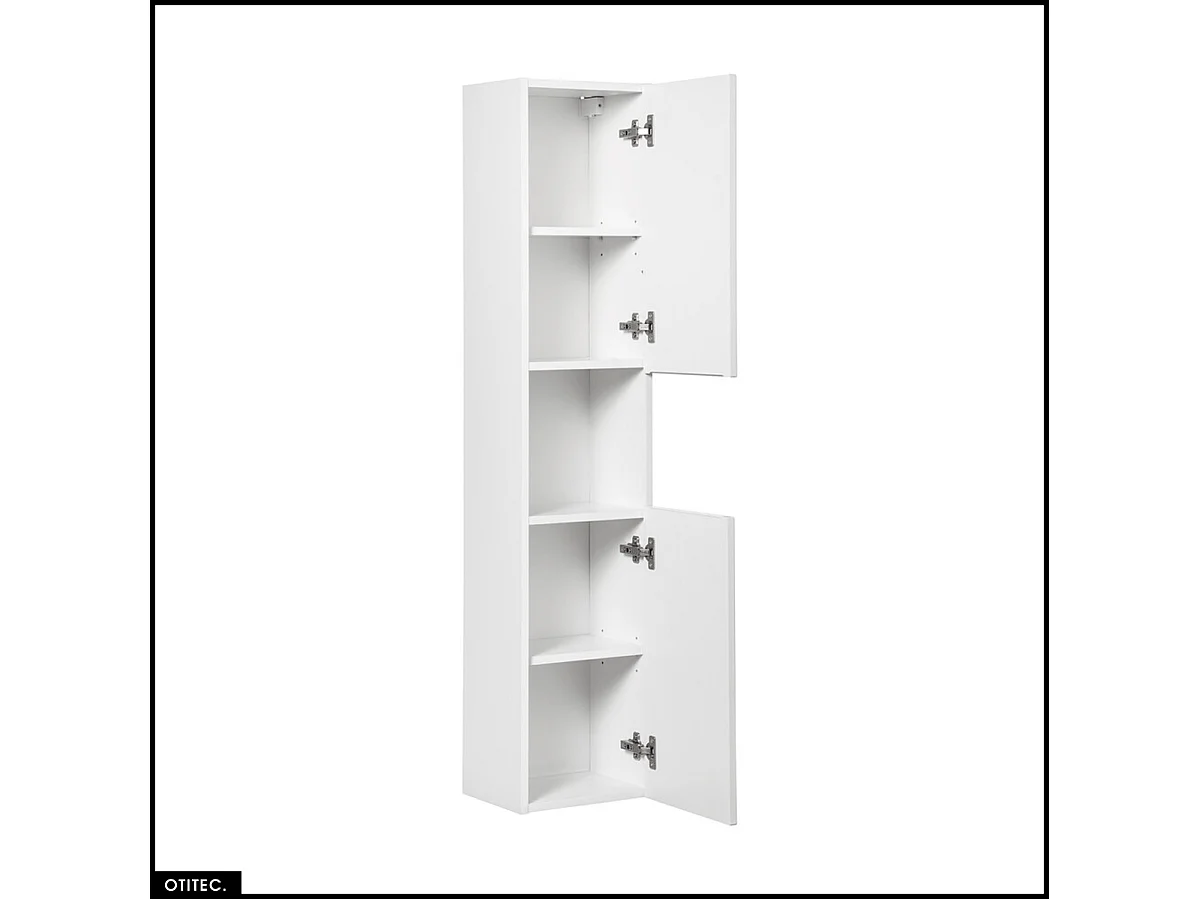 Colonne de salle de bain - 140 cm - Blanc - 2 portes - VOLTA