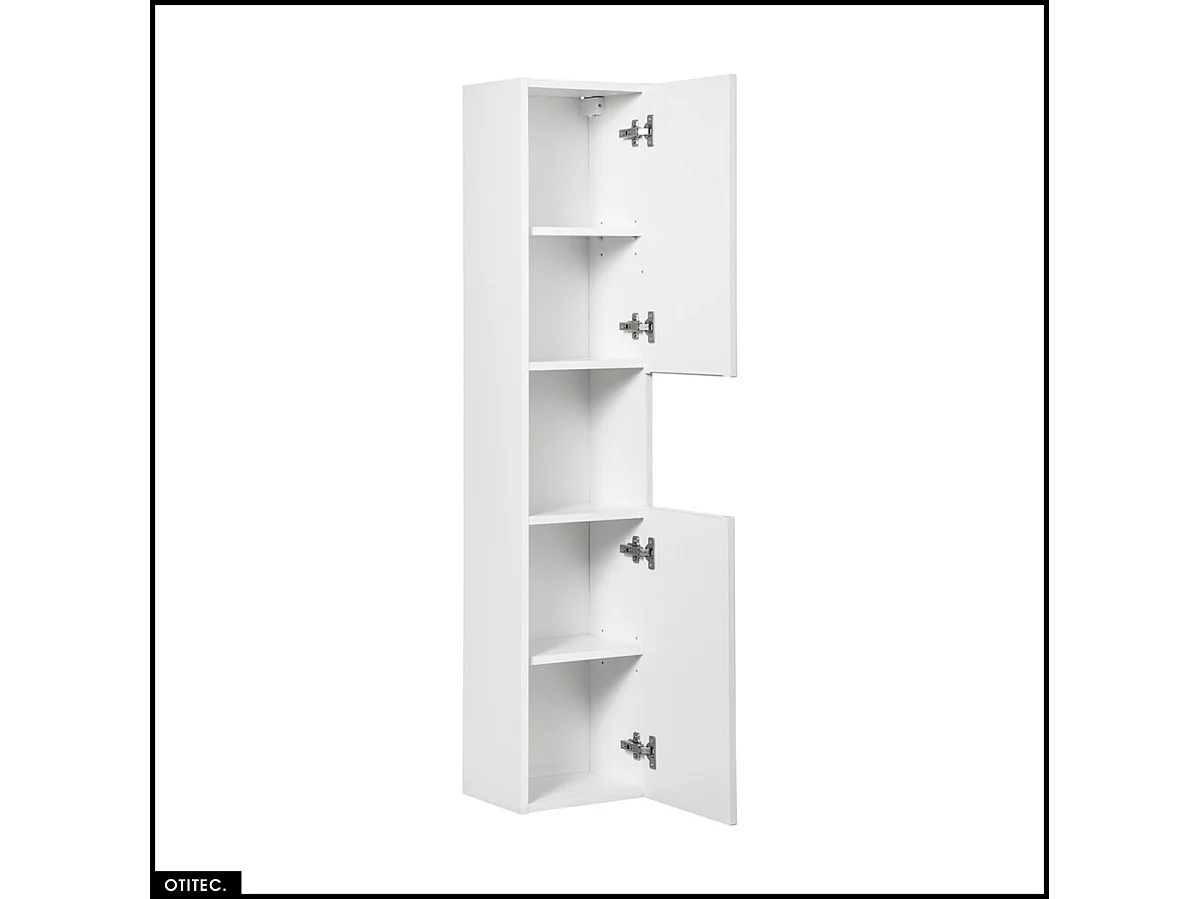 Colonne de salle de bain - 140 cm - Blanc - 2 portes - VOLTA