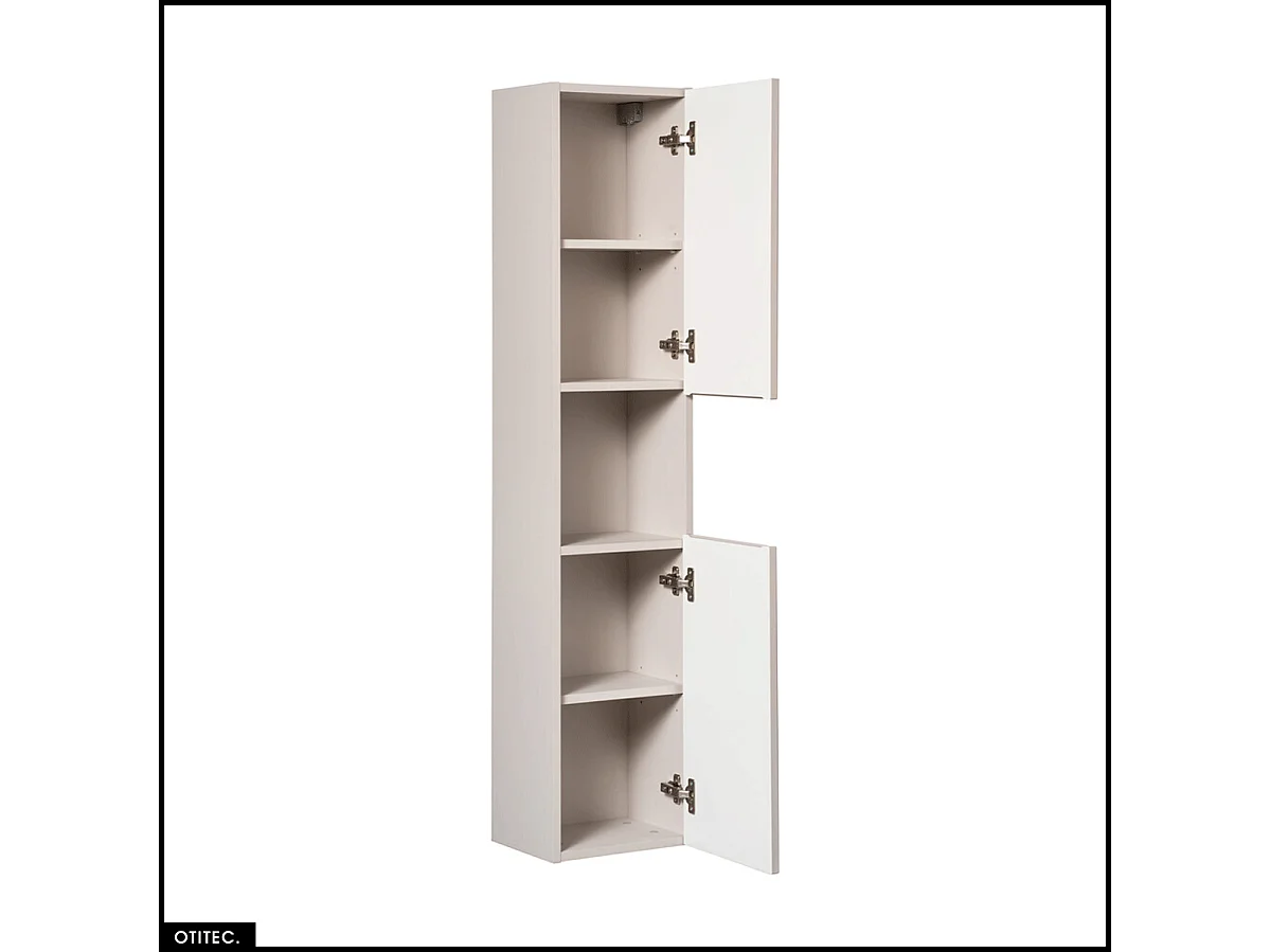 Colonne de salle de bain - 140 cm - Cachemire Mat - 2 portes - VOLTA