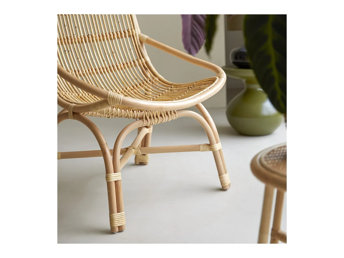 Rattanstuhl naturfarben Rattansitz Sessel Tikamoon ,1-Sitz